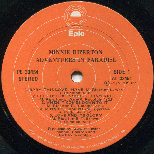 Minnie Riperton : Adventures In Paradise (LP, Album)
