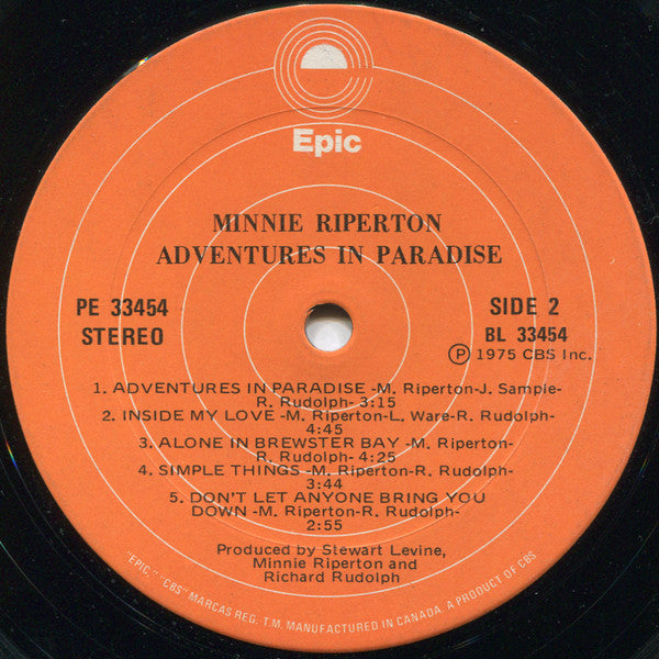 Minnie Riperton : Adventures In Paradise (LP, Album)