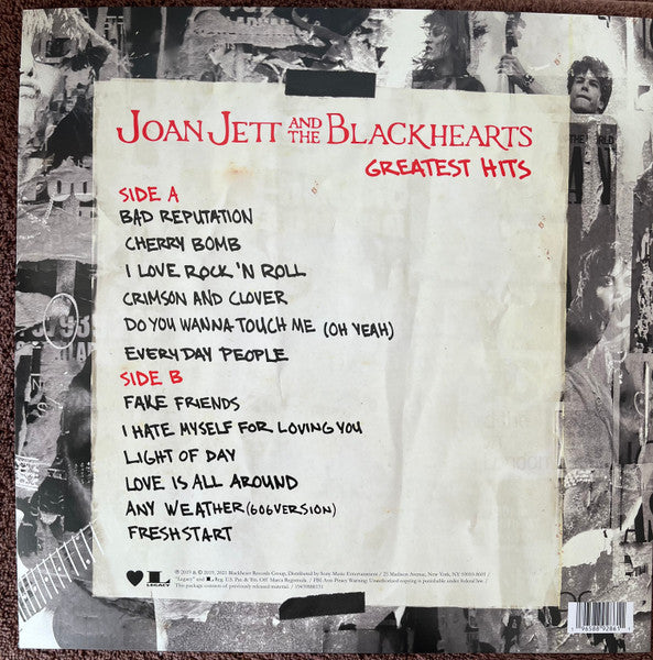 Joan Jett & The Blackhearts : Greatest Hits (LP, Comp, RE, RP)