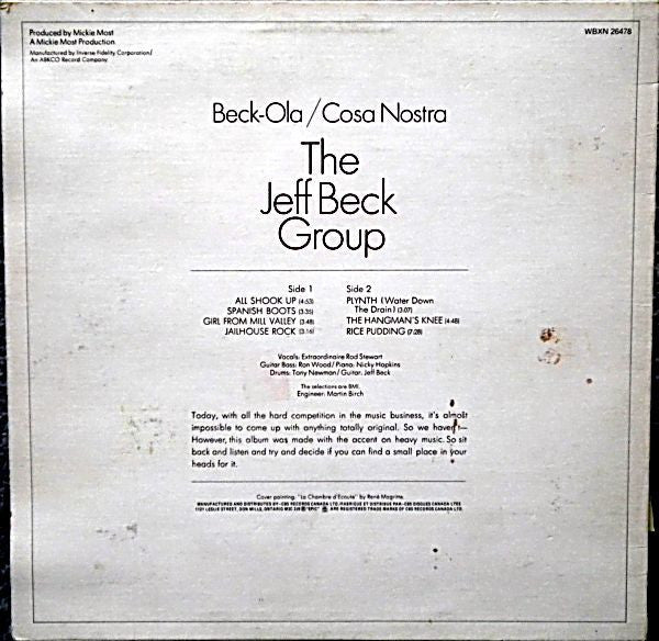 Jeff Beck Group : Beck-Ola (LP, Album, RE)