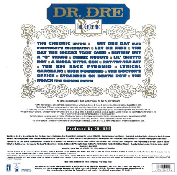 Dr. Dre : The Chronic (LP, Album, RE, RP)