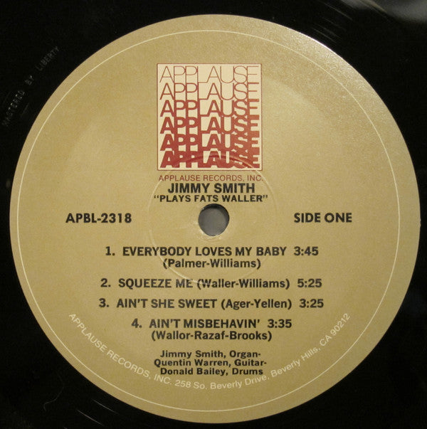 Jimmy Smith : Plays Fats Waller (LP, Album, RE)