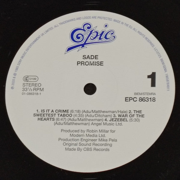 Sade : Promise (LP, Album, Gat)