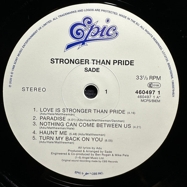 Sade : Stronger Than Pride (LP, Album, RE)