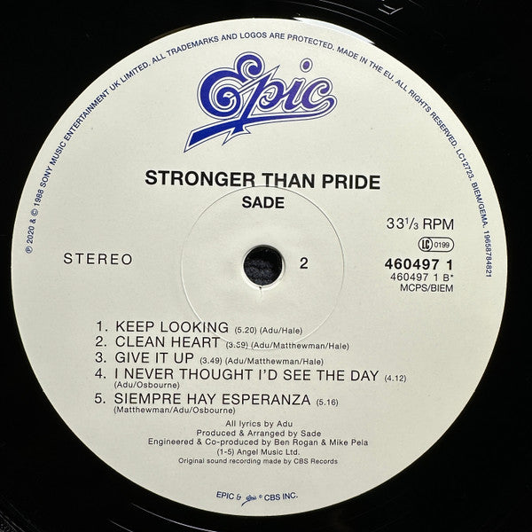 Sade : Stronger Than Pride (LP, Album, RE)
