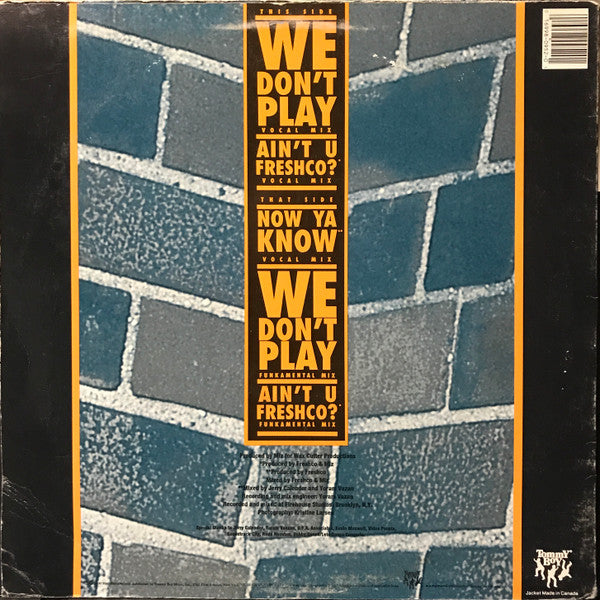Freshco & Miz : We Don't Play (12")