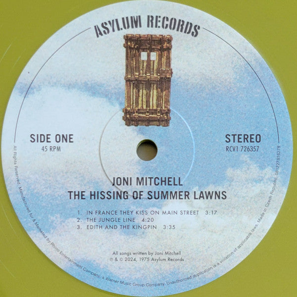 Joni Mitchell : The Hissing Of Summer Lawns (2xLP, Album, Club, RE, RM, Gre)