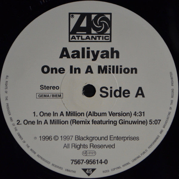 Aaliyah : One In A Million (12", Single)