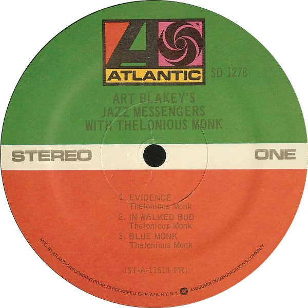 Art Blakey & The Jazz Messengers With Thelonious Monk : Art Blakey's Jazz Messengers With Thelonious Monk (LP, Album, Mono, RE, RP)