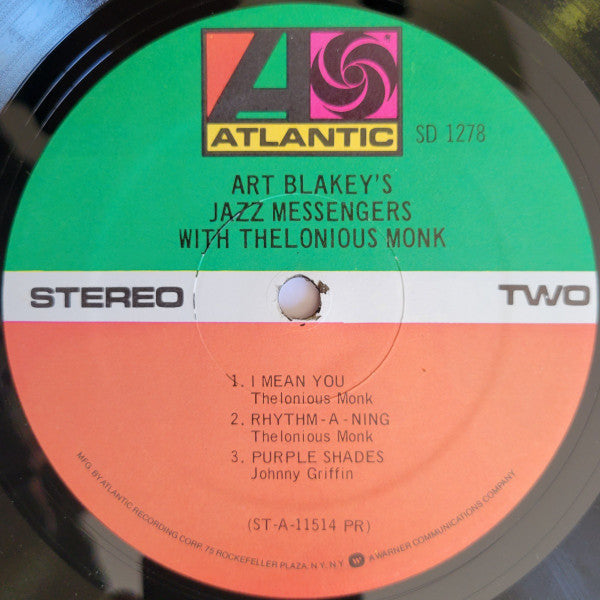 Art Blakey & The Jazz Messengers With Thelonious Monk : Art Blakey's Jazz Messengers With Thelonious Monk (LP, Album, Mono, RE, RP)