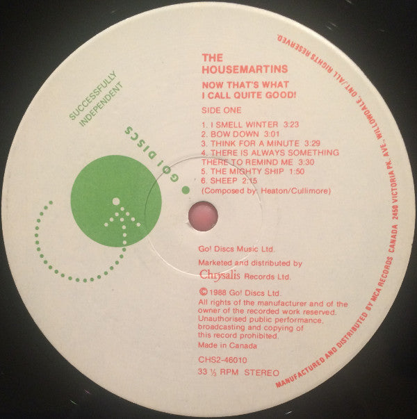 The Housemartins : Now That's What I Call Quite Good (2xLP, Comp, Gat)