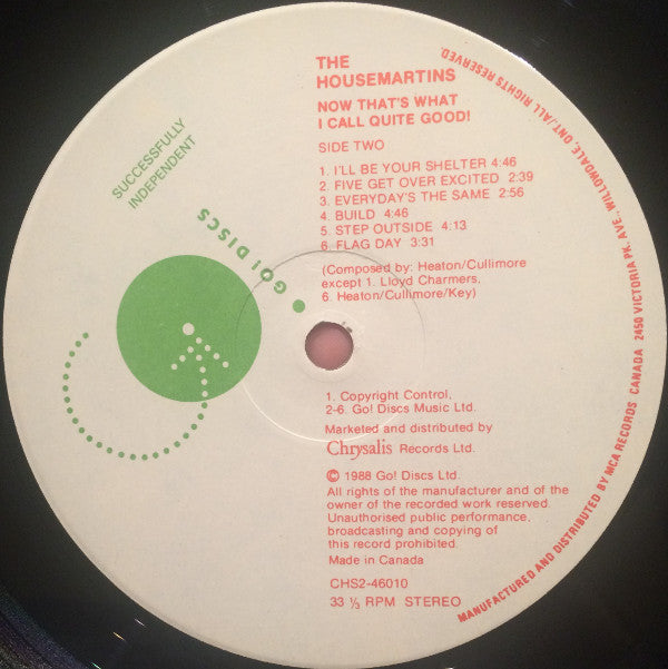 The Housemartins : Now That's What I Call Quite Good (2xLP, Comp, Gat)