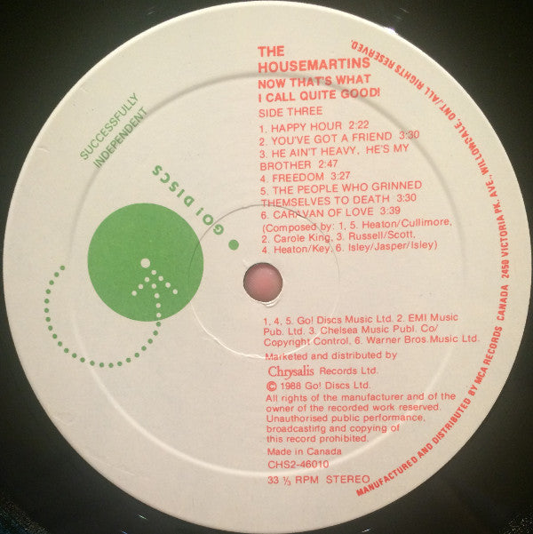 The Housemartins : Now That's What I Call Quite Good (2xLP, Comp, Gat)