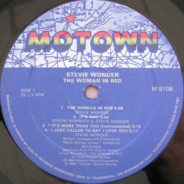 Stevie Wonder : The Woman In Red (Selections From The Original Motion Picture Soundtrack) (LP, Album)