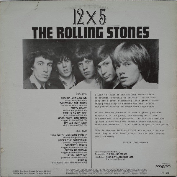 The Rolling Stones : 12 X 5 (LP, Album, RE)