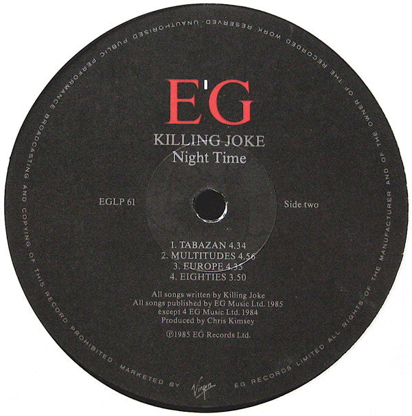 Killing Joke : Night Time (LP, Album, RE)