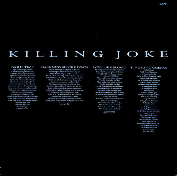 Killing Joke : Night Time (LP, Album, RE)