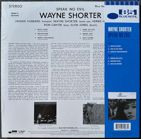 Wayne Shorter : Speak No Evil (LP, Album, Ltd, RE, Blu)