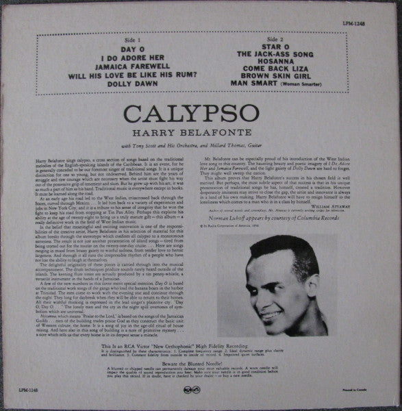 Harry Belafonte : Calypso (LP, Album, Mono, RE)