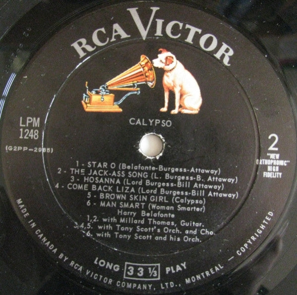 Harry Belafonte : Calypso (LP, Album, Mono, RE)