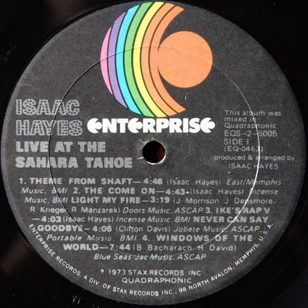 Isaac Hayes : Live At The Sahara Tahoe (2xLP, Album, Quad)