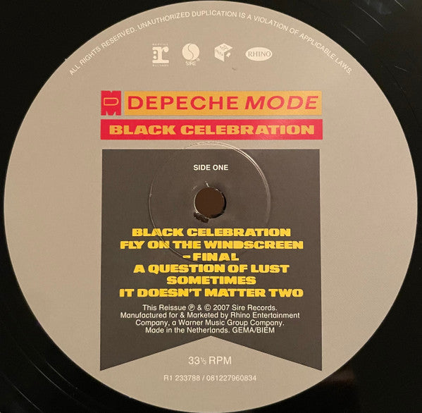 Depeche Mode : Black Celebration (LP, Album, RE, RM, 180)