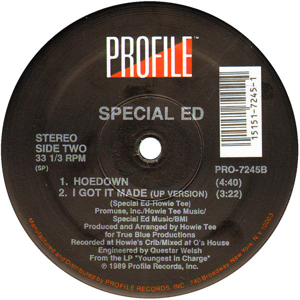 Special Ed : I Got It Made / Hoedown (12", RE, SP )