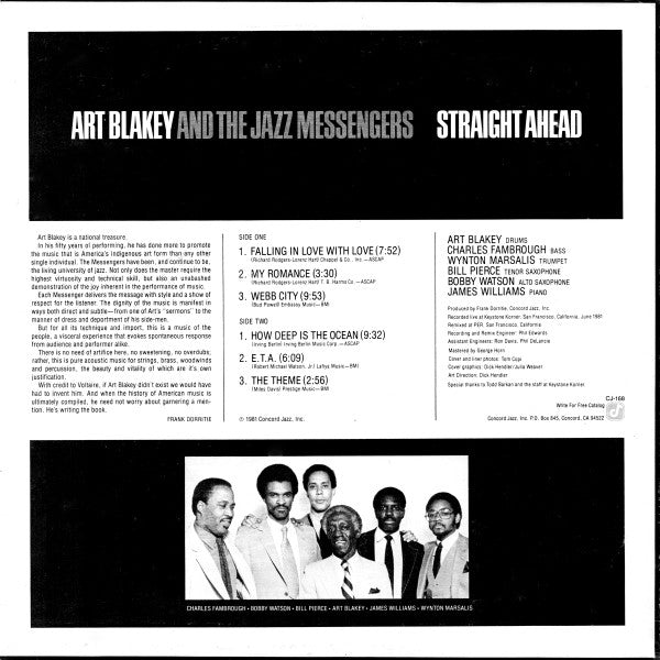 Art Blakey & The Jazz Messengers : Straight Ahead (LP, Album)