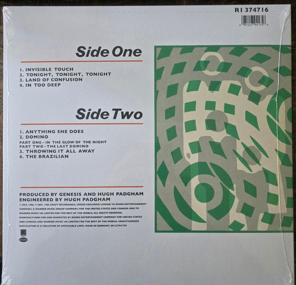 Genesis : Invisible Touch (LP, Album, RE, 180)