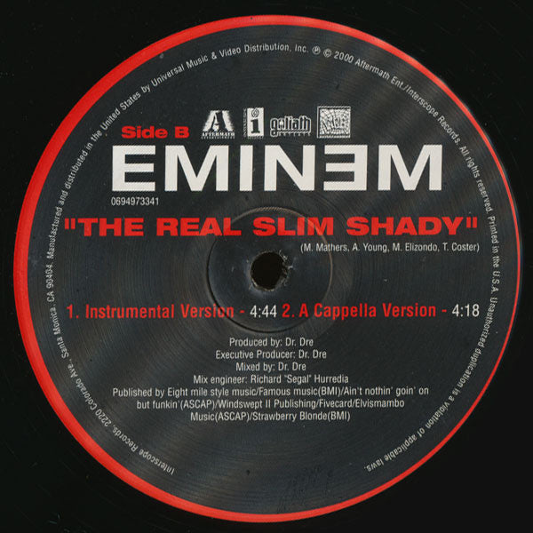 Eminem : The Real Slim Shady (12", Single)