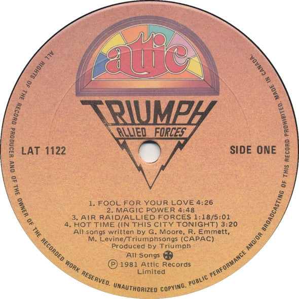 Triumph (2) : Allied Forces (LP, Album)