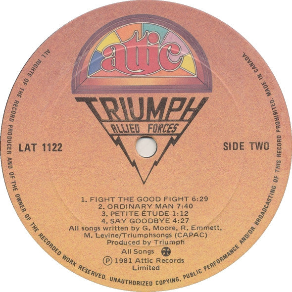Triumph (2) : Allied Forces (LP, Album)