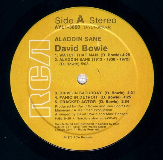 David Bowie : Aladdin Sane (LP, Album, RE)