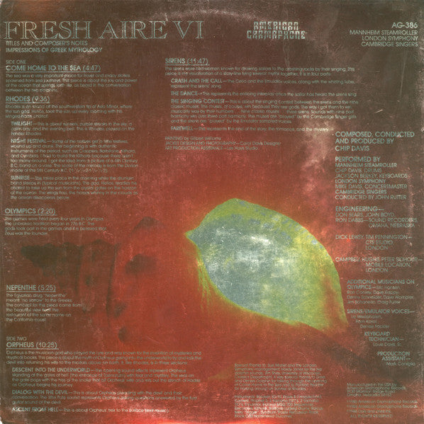 Mannheim Steamroller : Fresh Aire VI (LP, Album, Gat)