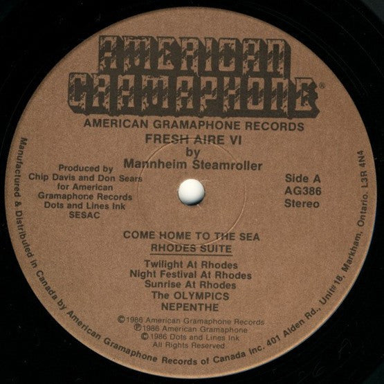 Mannheim Steamroller : Fresh Aire VI (LP, Album, Gat)