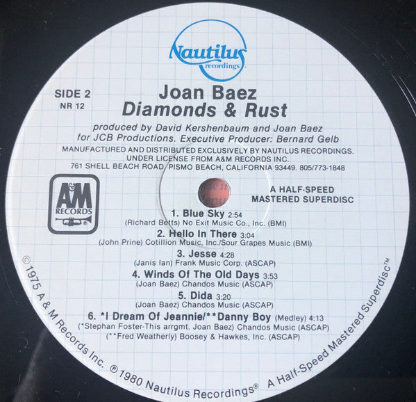 Joan Baez : Diamonds & Rust (LP, Album, RE)