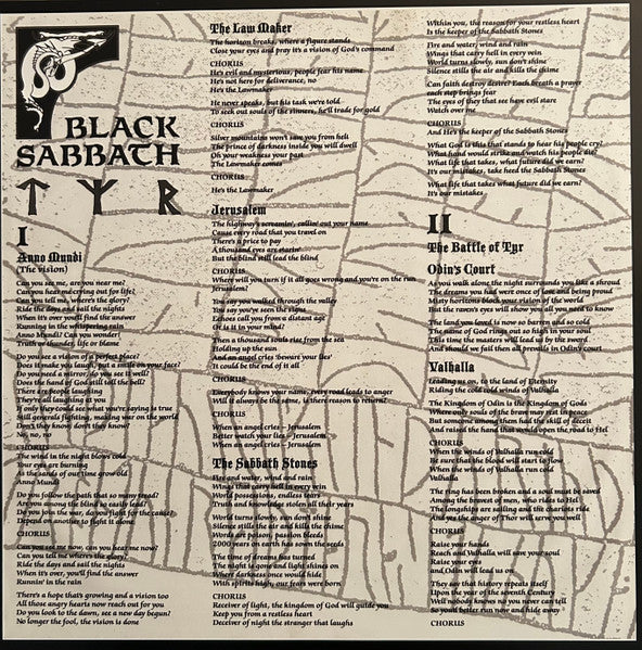 Black Sabbath : Tyr (LP, Album, RE, RM)