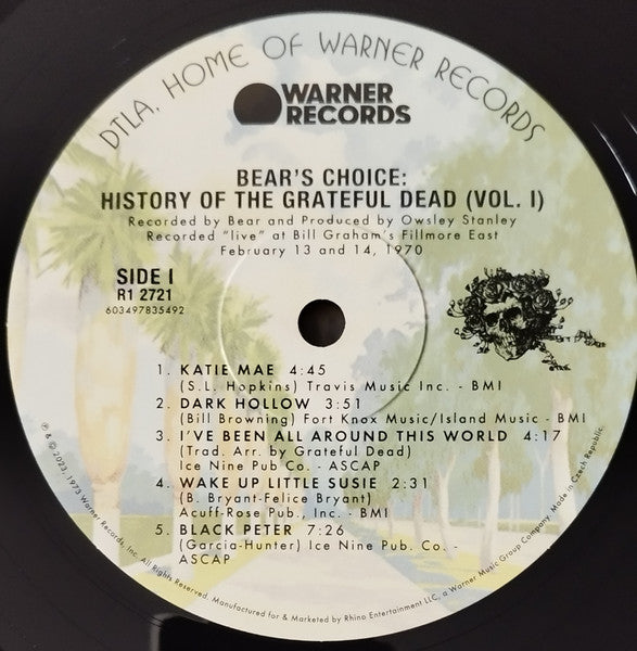 The Grateful Dead : History Of The Grateful Dead, Vol. I (Bear's Choice) (LP, Album, RE, RM, 180)