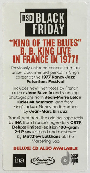 B.B. King : In France (Live At The 1977 Nancy Jazz Pulsations Festival) (2xLP, RSD, Dlx, Ltd, Num, 180)