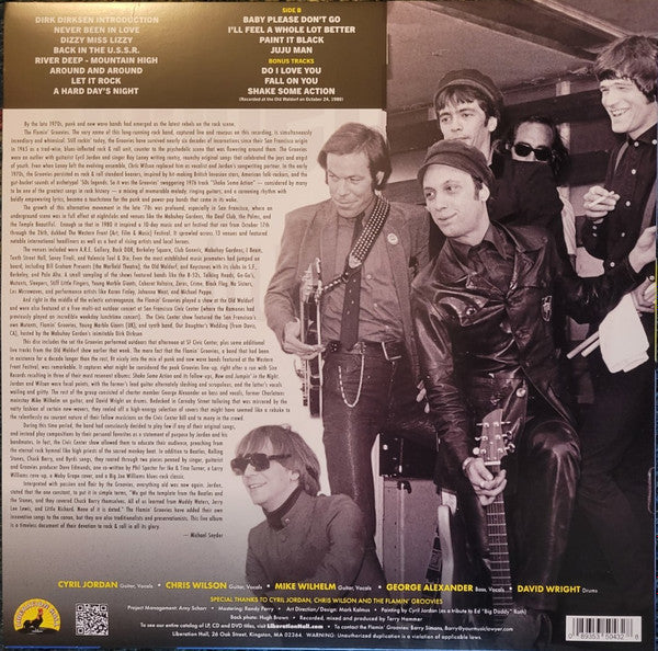 The Flamin' Groovies : Let It Rock: Live From The San Francisco Civic Center 1980 (LP, Album, RSD, Ltd, RM, Ora)