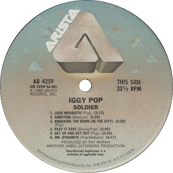 Iggy Pop : Soldier (LP, Album, Ter)