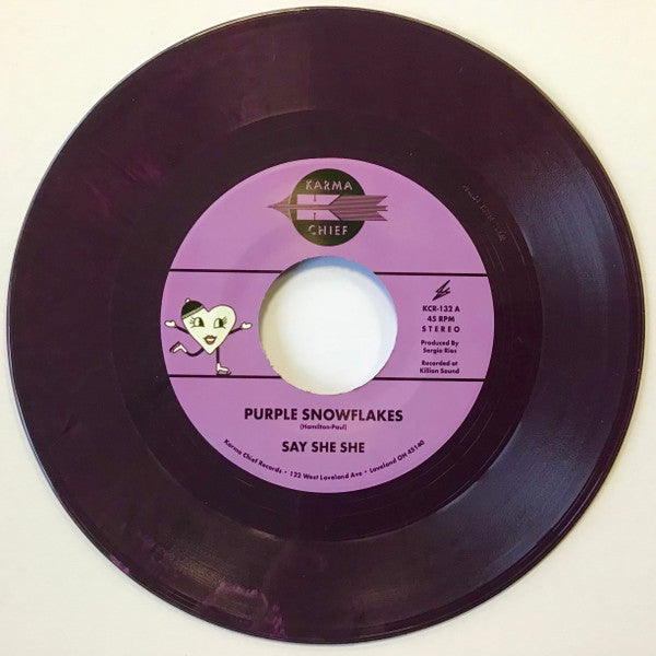 Say She She : Purple Snowflakes / This Wintertime (7", Single, Pur)
