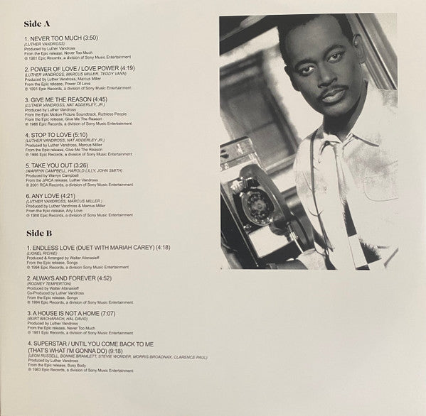 Luther Vandross : Never Too Much: Greatest Hits (2xLP, Comp)