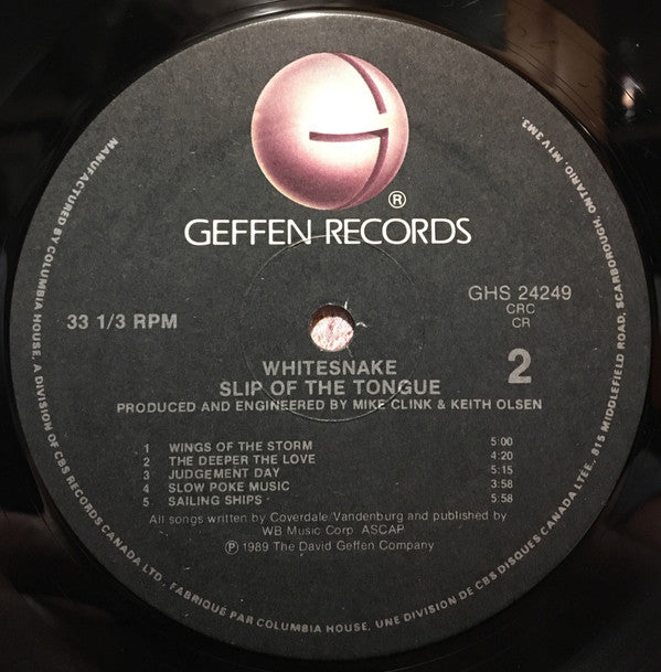 Whitesnake : Slip Of The Tongue (LP, Album, Club)