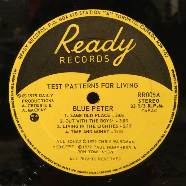 Blue Peter : Test Patterns For Living (LP, Album)