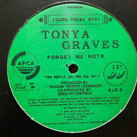 Tonya Graves : Forget Me Nots (12", Single)