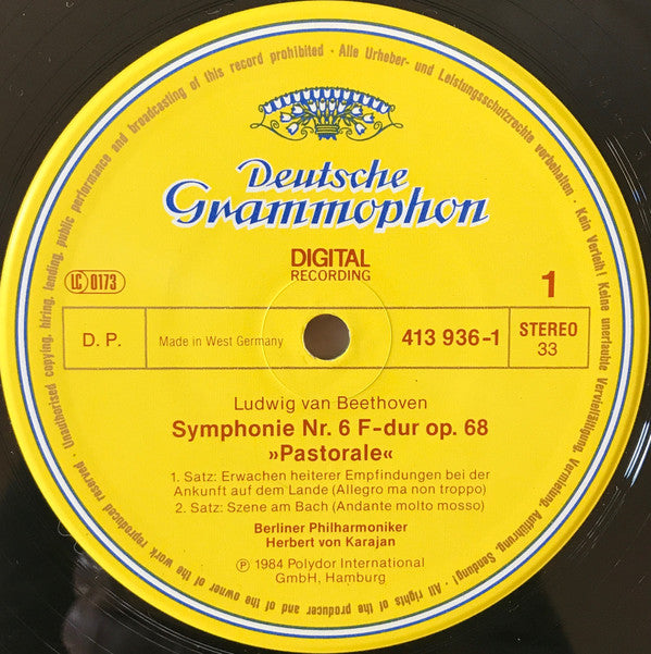 Ludwig van Beethoven / Herbert von Karajan, Berliner Philharmoniker : Symphonie No.6 »Pastorale« (LP, Album, Dig)