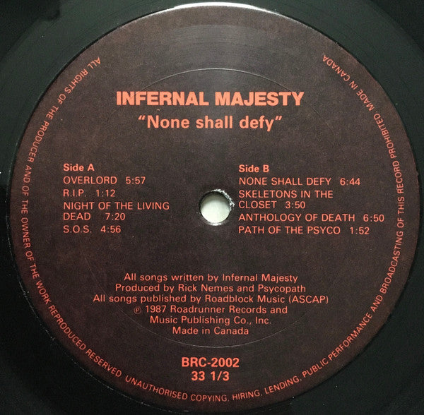 Infernäl Mäjesty : None Shall Defy (LP, Album)