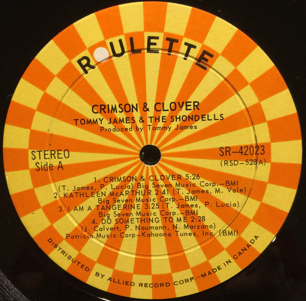 Tommy James & The Shondells : Crimson & Clover (LP, Album)