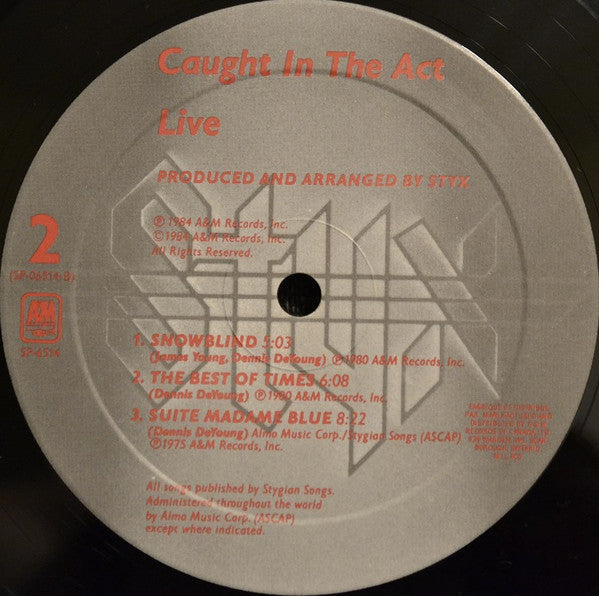 Styx : Caught In The Act Live (2xLP, Album, Gat)